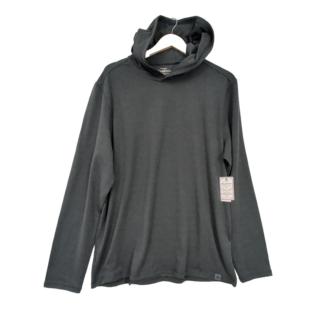 Flag & Anthem Hoodie Shirt Mens L Gray Stretch Soft‎ Athletic Fit Casual Travel